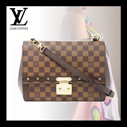 Louis Vuitton DAMIER Casual Style Calfskin Plain Leather Party Style 