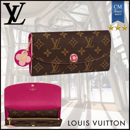 Louis Vuitton PORTEFEUILLE EMILIE 2020 SS Monogram Unisex Leather Logo Long Wallets 