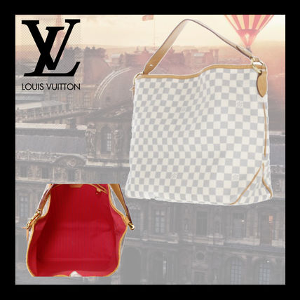 Louis Vuitton DAMIER AZUR Casual Style Leather Office Style Elegant Style 