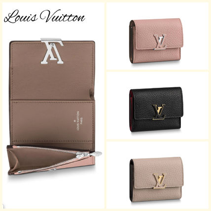Louis Vuitton CAPUCINES Plain Leather Folding Wallet Small Wallet Logo M68587 M68588 M68747 