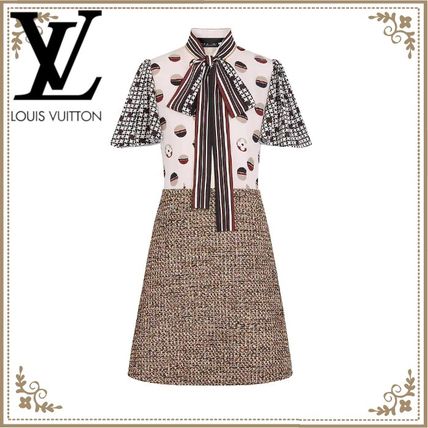 Louis Vuitton Short Casual Style A line Wool Silk Nylon Short Sleeves 1A840E 