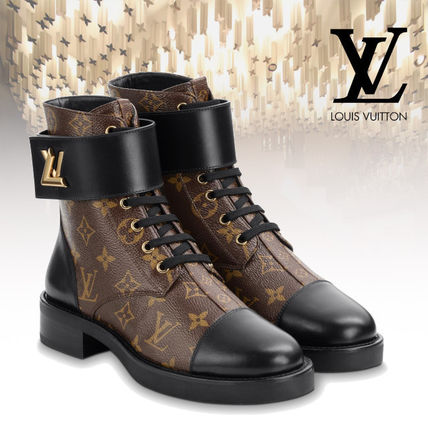 Louis Vuitton MONOGRAM Monogram Rubber Sole Leather Logo Boots Boots 1A2Q3P 