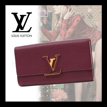 Louis Vuitton CAPUCINES Folding Wallet Logo Long Wallets 