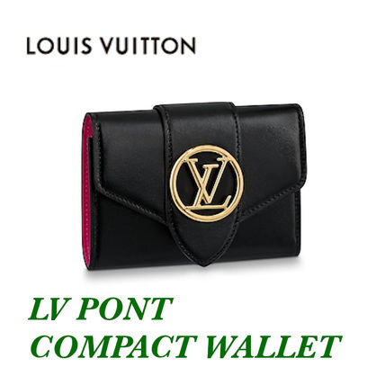 Louis Vuitton PONT NEUF 2020 SS Plain Leather Folding Wallet Folding Wallets M69175 