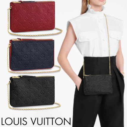 Louis Vuitton Monogram Calfskin Plain Leather Logo PouchesCosmetic Bags 