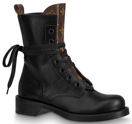 Louis Vuitton 2020 21AW Monogram Plain Toe Lace up Casual Style Blended Fabrics 