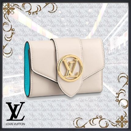 Louis Vuitton 2020 21AW Plain Leather Folding Wallet Logo Folding Wallets M69176 