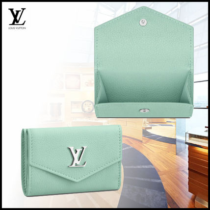 Louis Vuitton 2019 SS Bi color Plain Leather Small Wallet Folding Wallets 