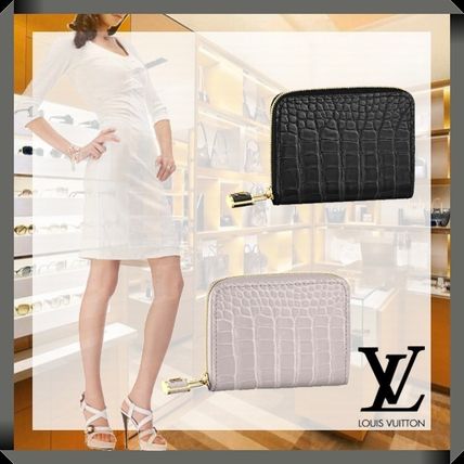 Louis Vuitton ZIPPY COIN PURSE 2020 SS Crocodile Plain Leather Small Wallet Logo Coin Cases N96596 N95444 