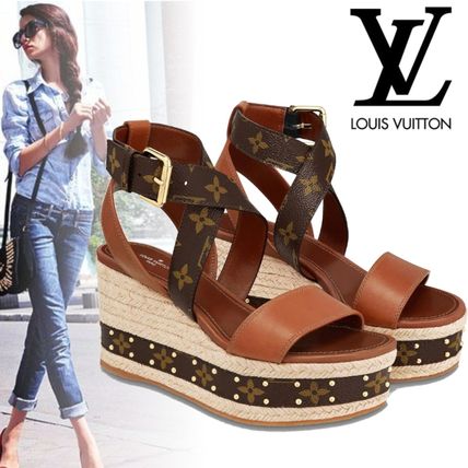 Louis Vuitton MONOGRAM 2020 SS Monogram Open Toe Platform Rubber Sole Casual Style 1A63WC 1A63W2 