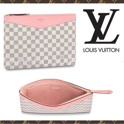 Louis Vuitton DAMIER AZUR Leather Clutches N60260 
