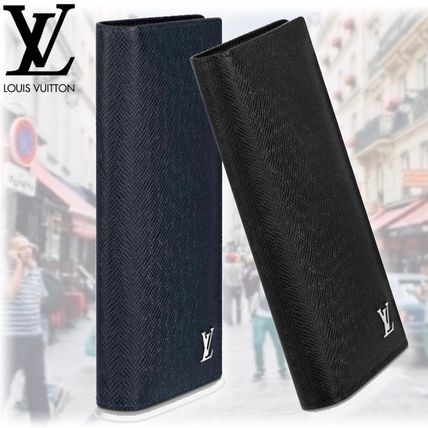 Louis Vuitton TAIGA Unisex Leather Folding Wallet Logo Long Wallets M30292 M30285 