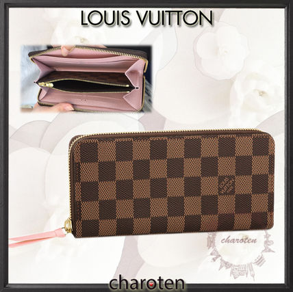 Louis Vuitton CLEMENCE 2017 SS Gingham Blended Fabrics Bi color Long Wallet Long Wallets 