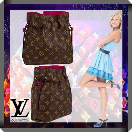 Louis Vuitton NOE 2020 SS Monogram Leather Logo PouchesCosmetic Bags M43445 