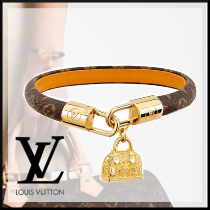 Louis Vuitton MONOGRAM Leather Elegant Style Bracelets M6220F M6220E 