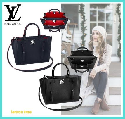 Louis Vuitton LOCKMETO Calfskin 3WAY Bi color Plain Elegant Style Crossbody Logo M54569 M54571 