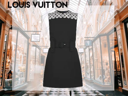 Louis Vuitton MONOGRAM 2020 21AW Sleeveless Black Mini Dress With Monogram Embroidery 1A82UC 