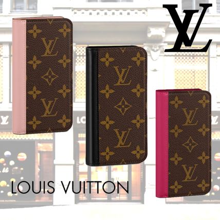 Louis Vuitton MONOGRAM 2019 20AW Monogram Unisex Blended Fabrics Leather iPhone XS Max Logo M68691 M68692 M68690 