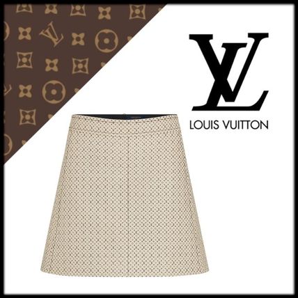 Louis Vuitton 2020 21AW Louis Vuitton Monogram Leather Mini Skirt 1A82GC 
