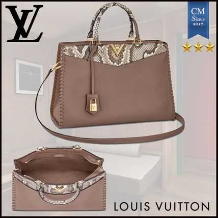 Louis Vuitton 2020 SS 2WAY Leather Python Crossbody Logo Totes 