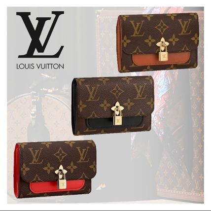 Louis Vuitton MONOGRAM Monogram Plain Leather Folding Wallet Logo Folding Wallets M67504 M62567 M62578 