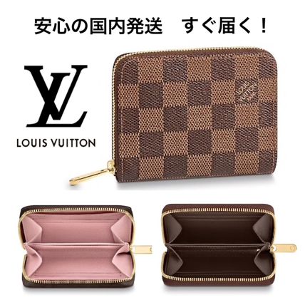 Louis Vuitton DAMIER Unisex Leather Folding Wallet Long Wallet Small Wallet Logo 