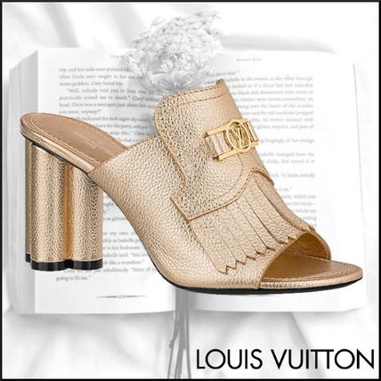 Louis Vuitton 2020 SS Open Toe Casual Style Plain Leather Block Heels Party Style 1A87S9 