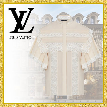 Louis Vuitton 2020 21AW Casual Style Silk Cotton Short Sleeves Party Style Lace 1A82VC 
