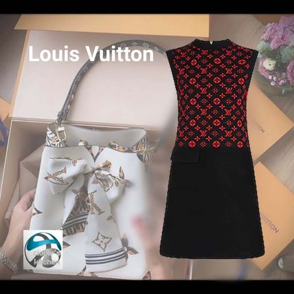 Louis Vuitton MONOGRAM Short Monogram Casual Style A line Wool Silk Sleeveless 1A837V 