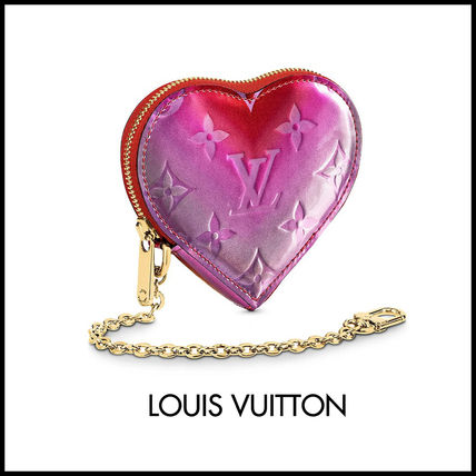 Louis Vuitton MONOGRAM VERNIS Monogram Leather Logo Coin Cases 