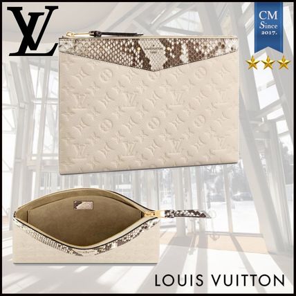 Louis Vuitton MONOGRAM EMPREINTE 2020 SS Monogram Unisex Leather Python Logo Clutches 