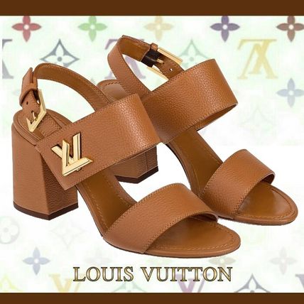 Louis Vuitton Open Toe Blended Fabrics Street Style Plain Leather 1A4XT3 