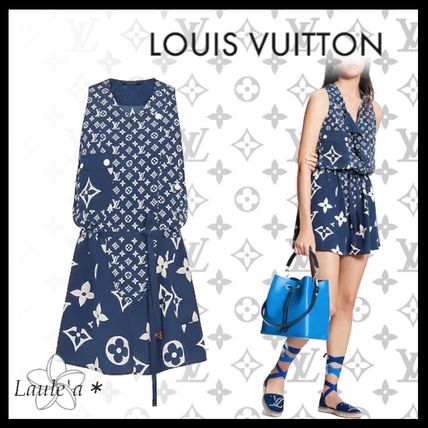 Louis Vuitton MONOGRAM 2020 SS Monogram Casual Style Silk Sleeveless Short Sleeves Dresses 1A7SEM 