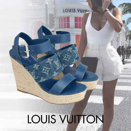 Louis Vuitton 2020 SS Monogram Open Toe Casual Style Leather Logo 