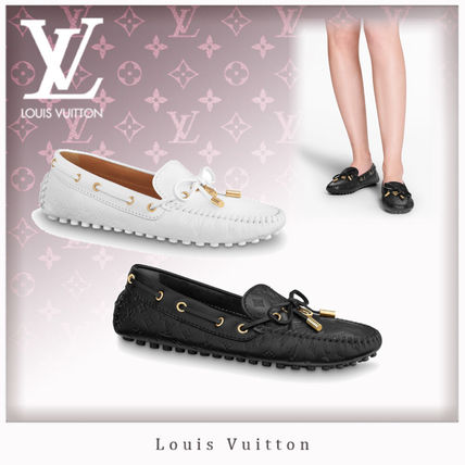 Louis Vuitton 2020 SS Monogram Plain Toe Blended Fabrics Leather Elegant Style 1A658D