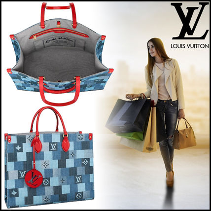 Louis Vuitton 2020 SS Monogram Casual Style Canvas Denim Blended Fabrics Leather M44992 