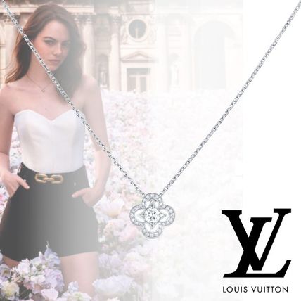 Louis Vuitton MONOGRAM Les Ardentes Pendant White Gold And Diamonds Q93652 