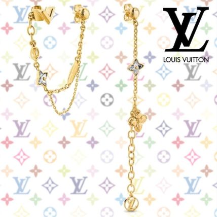 Louis Vuitton Blooming Strass Mismatched Pendant Earrings M68380 
