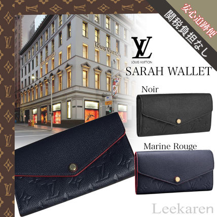 Louis Vuitton Monogram Unisex Leather Logo Long Wallets 