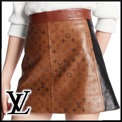 Louis Vuitton 2020 21AW Leather Logo Mini Skirts 1A82RO 