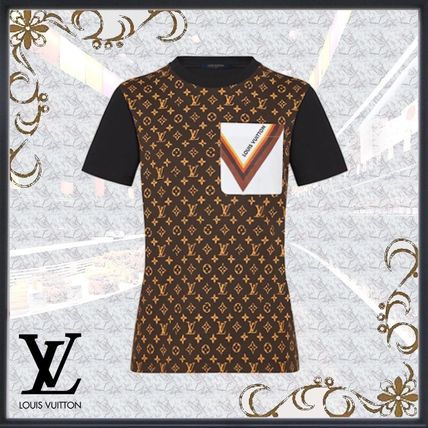 Louis Vuitton 2020 21AW Crew Neck Short Monogram Cotton Short Sleeves Logo Cropped 1A848L 