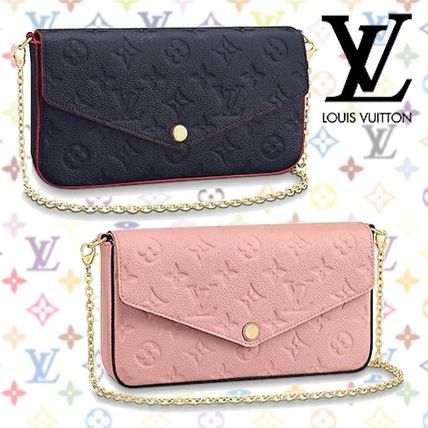 Louis Vuitton Monogram Blended Fabrics Chain Leather Chain Wallet Logo M64099M67856 