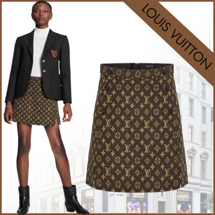 Louis Vuitton Short Monogram Casual Style Wool Silk Office Style 1A82H5 