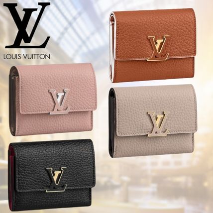 Louis Vuitton CAPUCINES 2020 SS Unisex Street Style Leather Folding Wallet Small Wallet Logo M68803