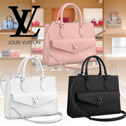 Louis Vuitton LOCKME 2WAY Plain Leather Logo Totes M55818 M55817 M55845 