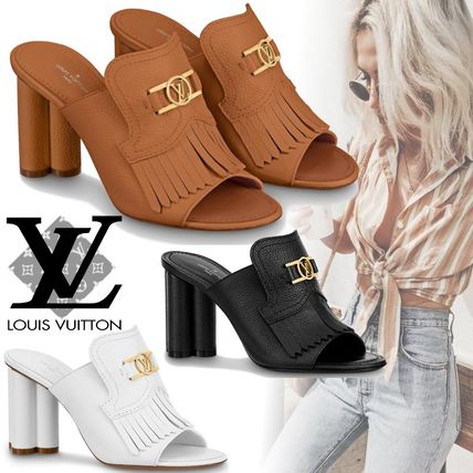 Louis Vuitton 2020 SS Flower Patterns Open Toe Platform Casual Style Street Style 1A85WX