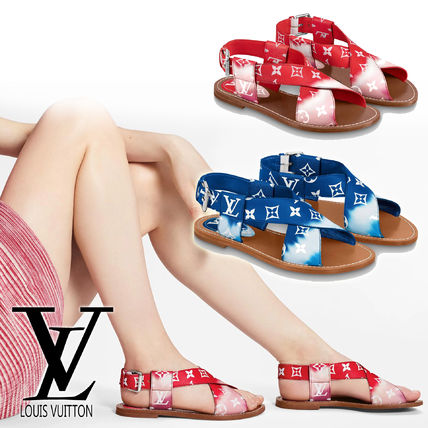 Louis Vuitton 2020 SS Open Toe Leather Sport Sandals Flat Sandals 