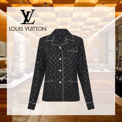 Louis Vuitton MONOGRAM 2020 SS Black Pajama Top In Monogram Lurex Jacquard 1A82JI 