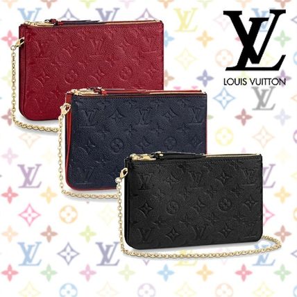 Louis Vuitton Monogram Blended Fabrics Chain Leather Chain Wallet Logo M68574M63916M68568 