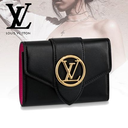 Louis Vuitton 2020 21AW Plain Leather Folding Wallet Logo Folding Wallets M69175 